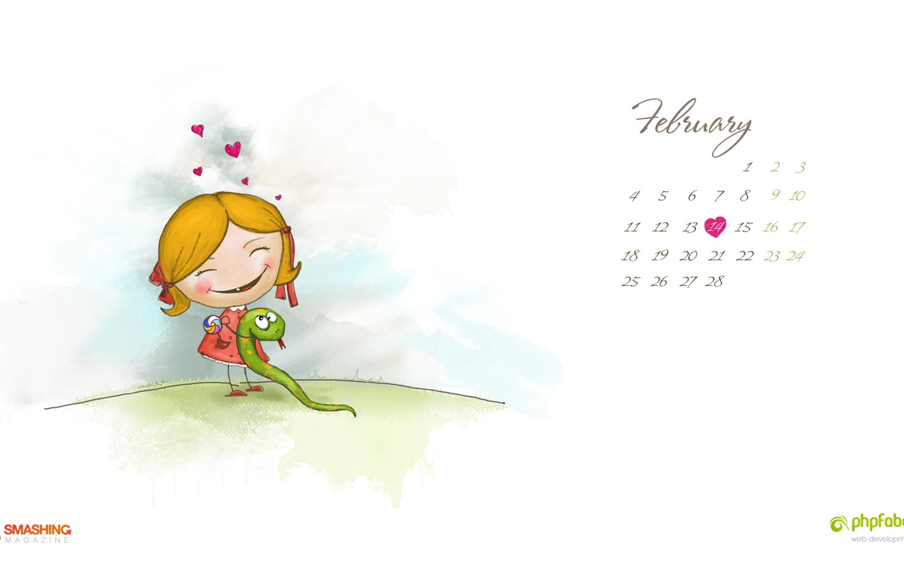 2013年2月 月曆壁紙(一) #15 - 1280x800