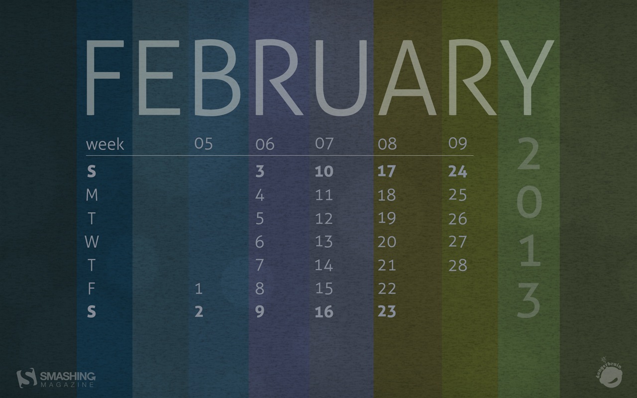 February 2013 Calendar wallpaper (2) #8 - 1280x800