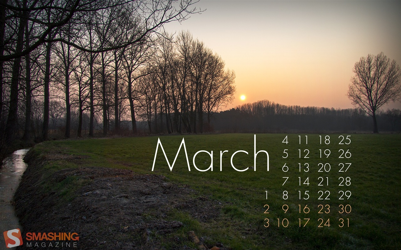 2013년 3월 달력 배경 화면 (2) #1 - 1280x800