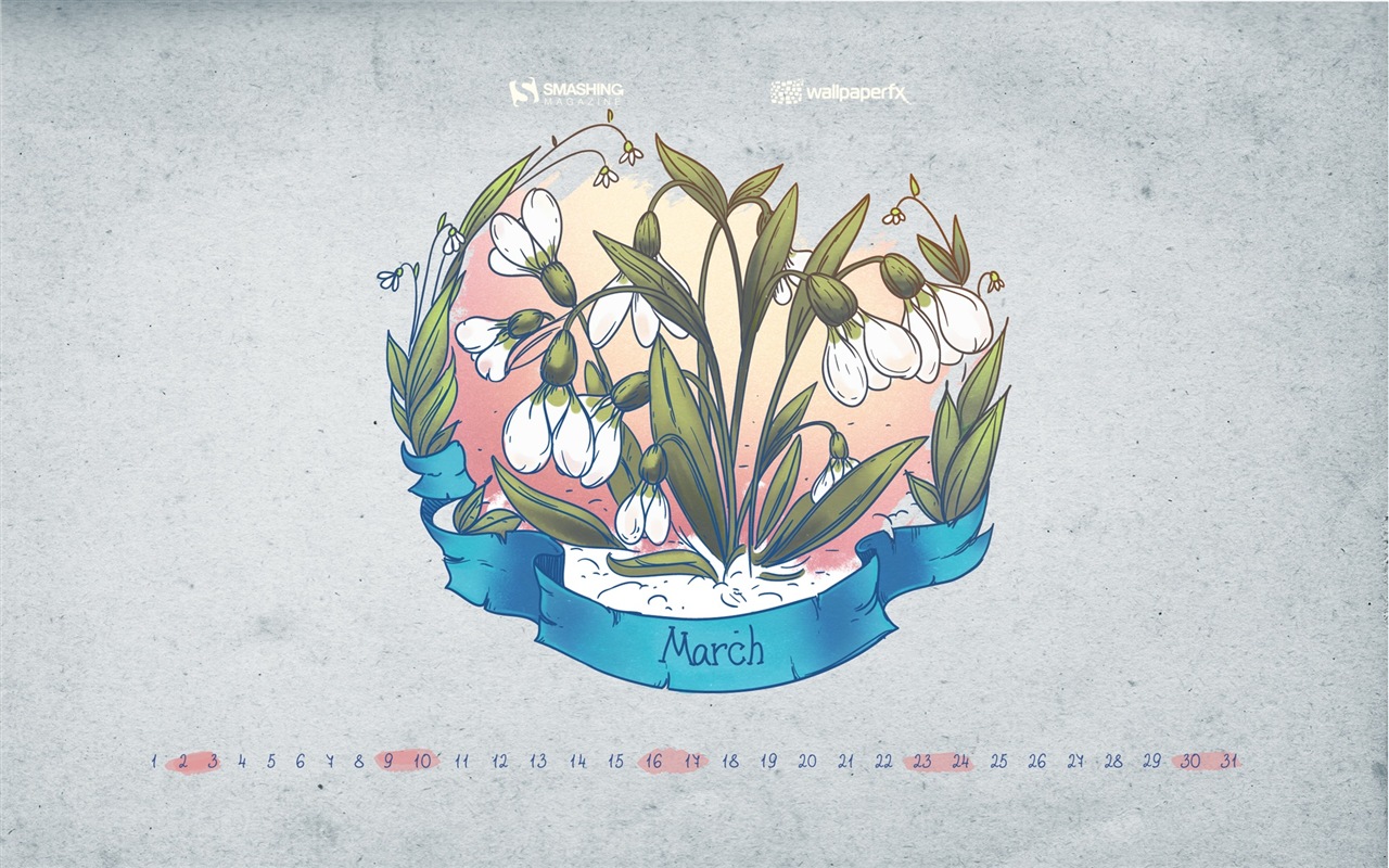 März 2013 Kalender Wallpaper (2) #11 - 1280x800
