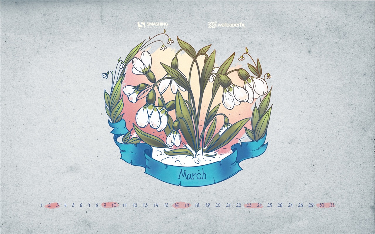 2013年3月 月曆壁紙(二) #11 - 1280x800