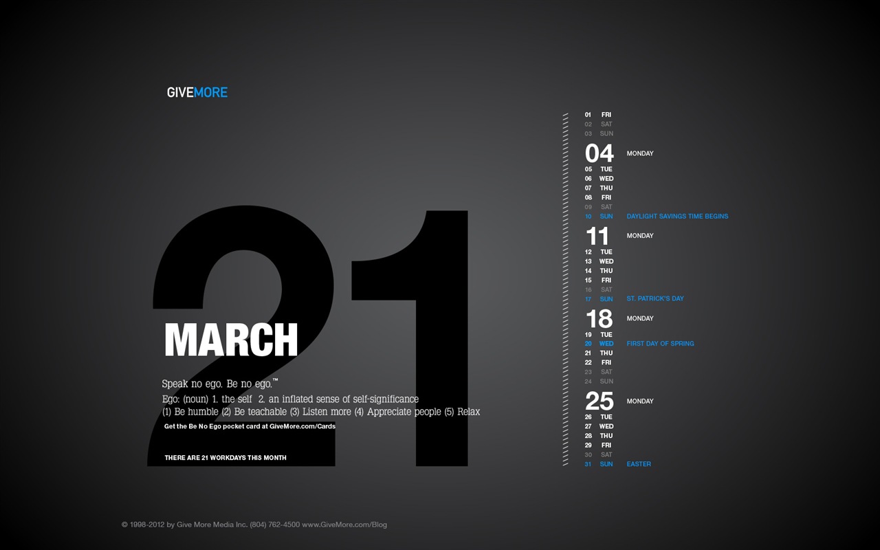 März 2013 Kalender Wallpaper (1) #5 - 1280x800