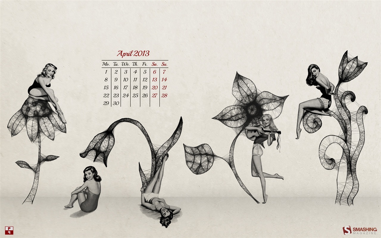 2013年4月 月曆壁紙(一) #24 - 1280x800