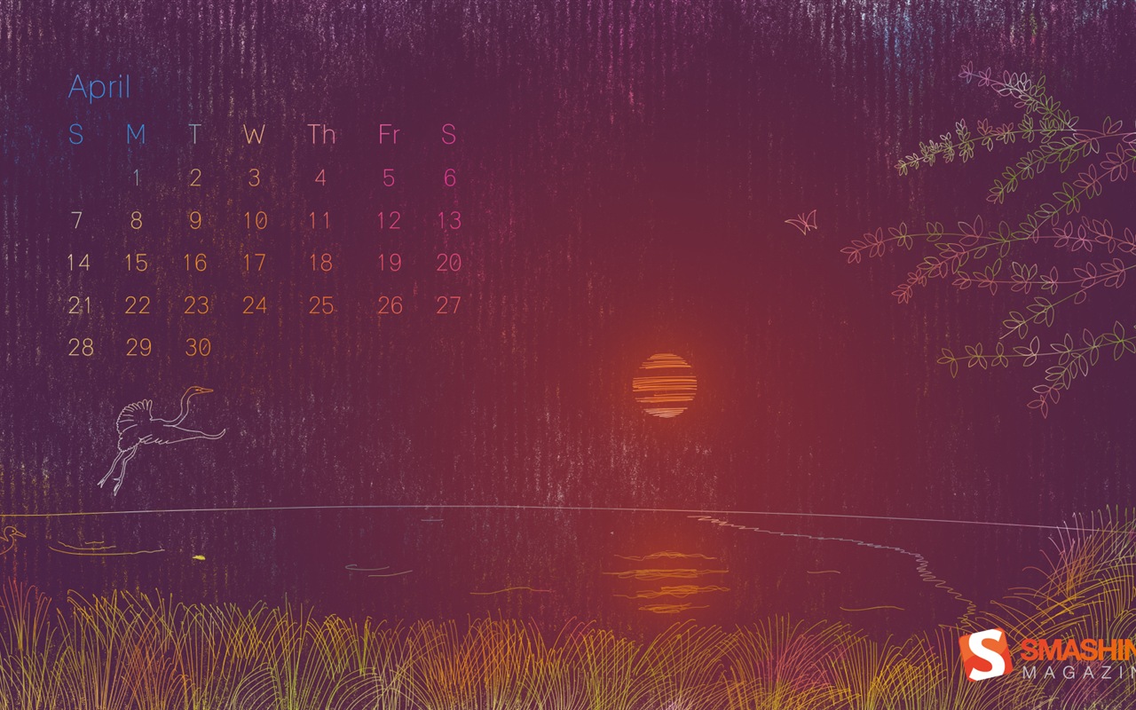 April 2013 Calendar wallpaper (2) #19 - 1280x800