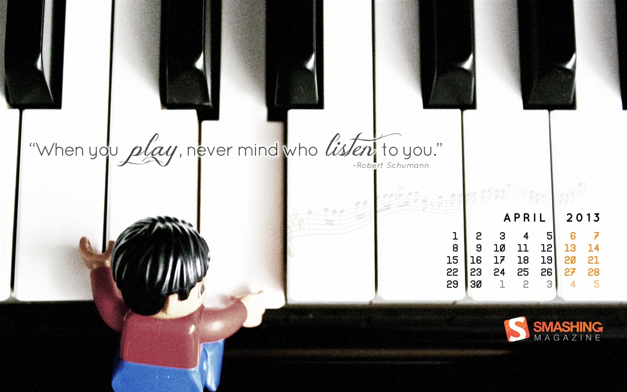 April 2013 Calendar wallpaper (2) #24 - 1280x800