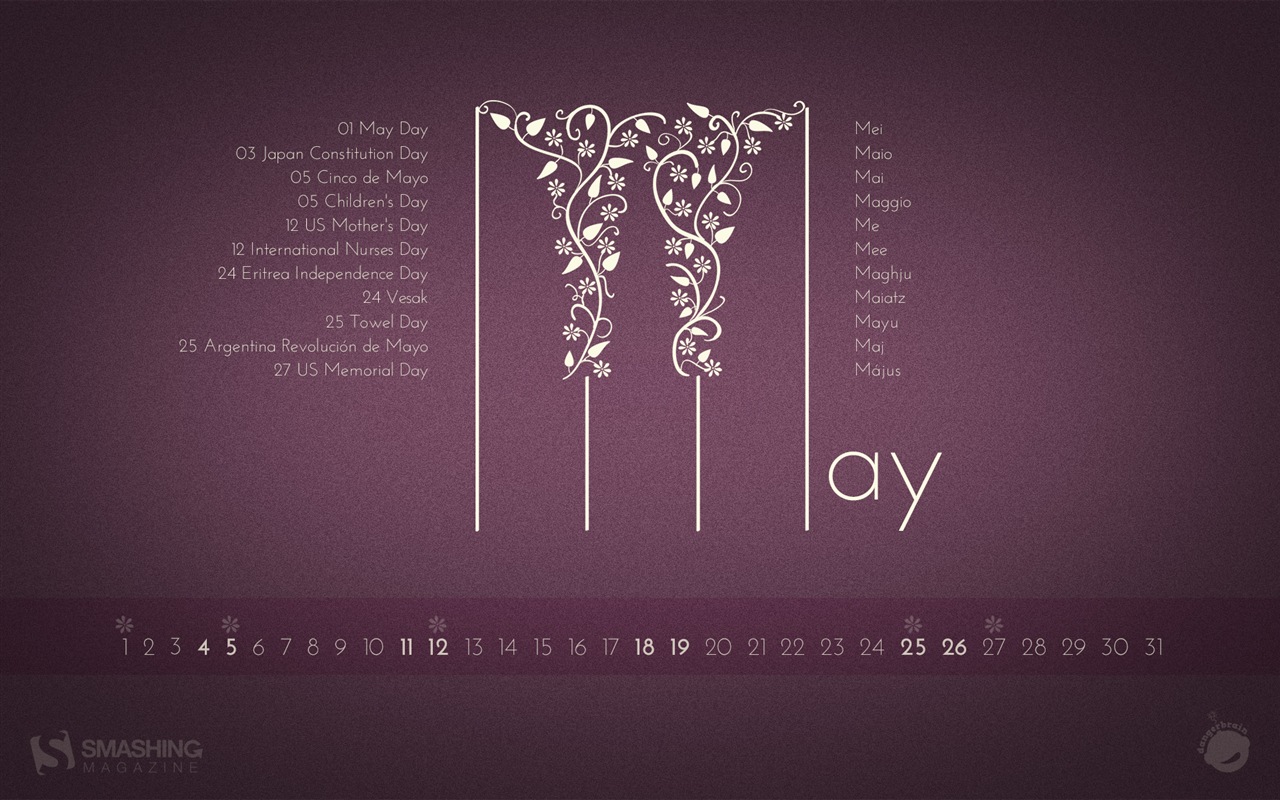 May 2013 calendar wallpaper (1) #18 - 1280x800