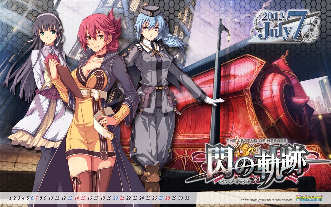 2013年7月 月曆壁紙(一) #1 - 1280x800