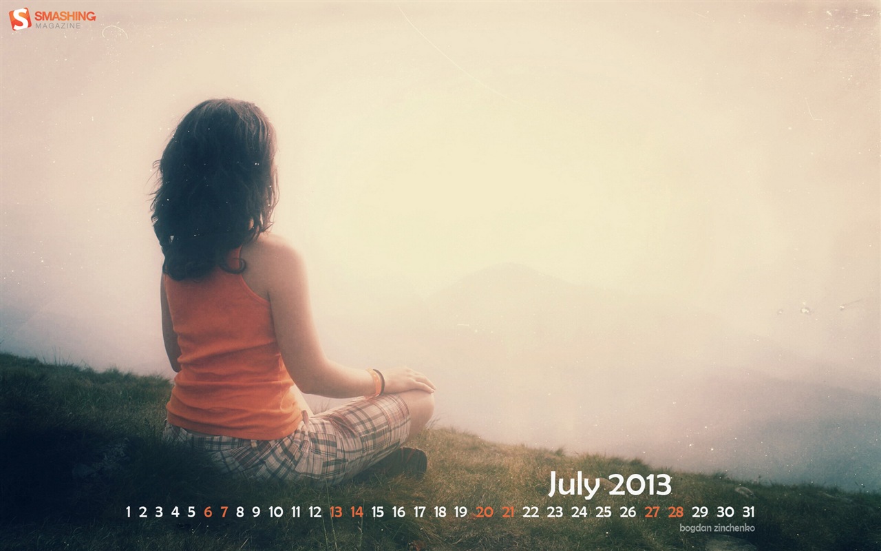 2013年7月カレンダー壁紙（2） #3 - 1280x800