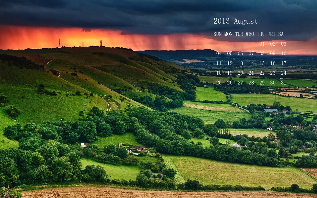 2013年8月 月曆壁紙(一) #3 - 1280x800