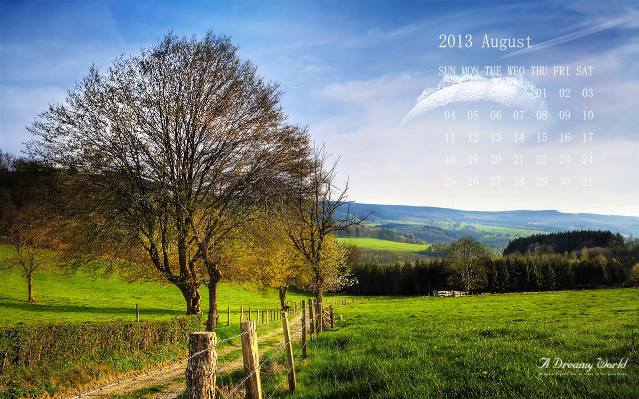 2013年8月カレンダー壁紙（1） #5 - 1280x800