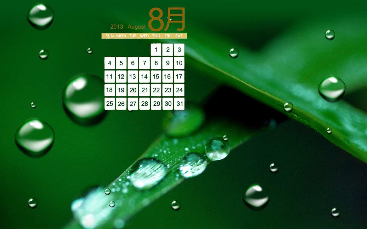 2013年8月 月曆壁紙(一) #14 - 1280x800