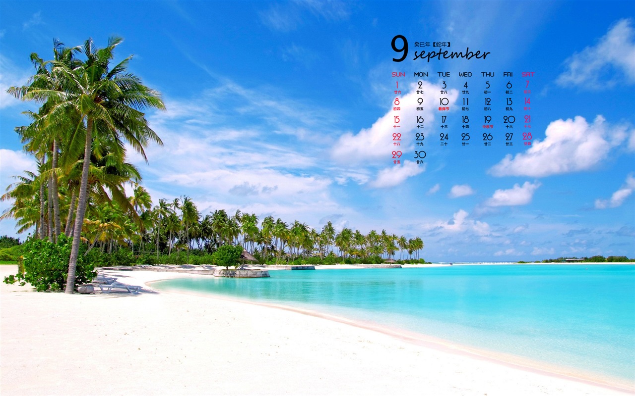 September 2013 Kalender Wallpaper (1) #9 - 1280x800