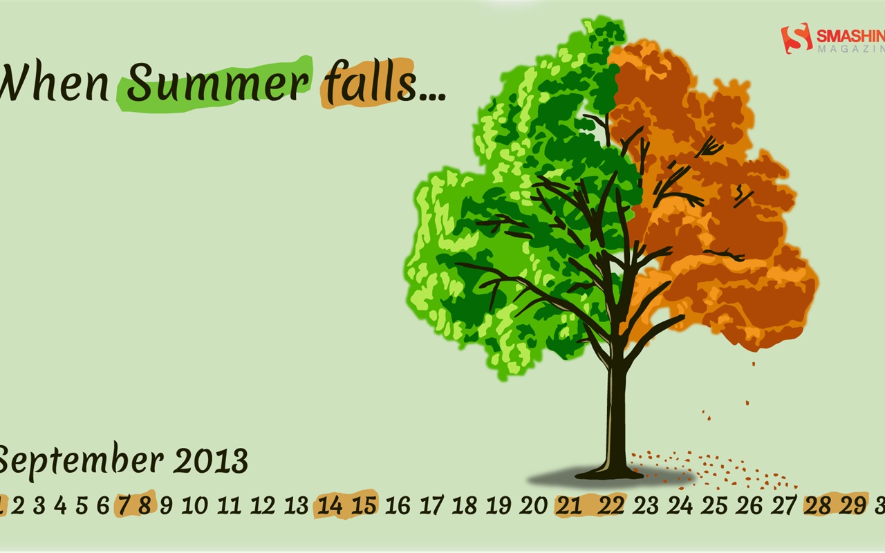 September 2013 Calendar wallpaper (2) #19 - 1280x800