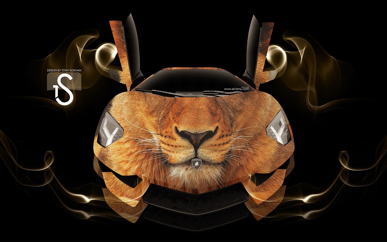 夢幻創意汽車設計壁紙，動物汽車 #3 - 1280x800