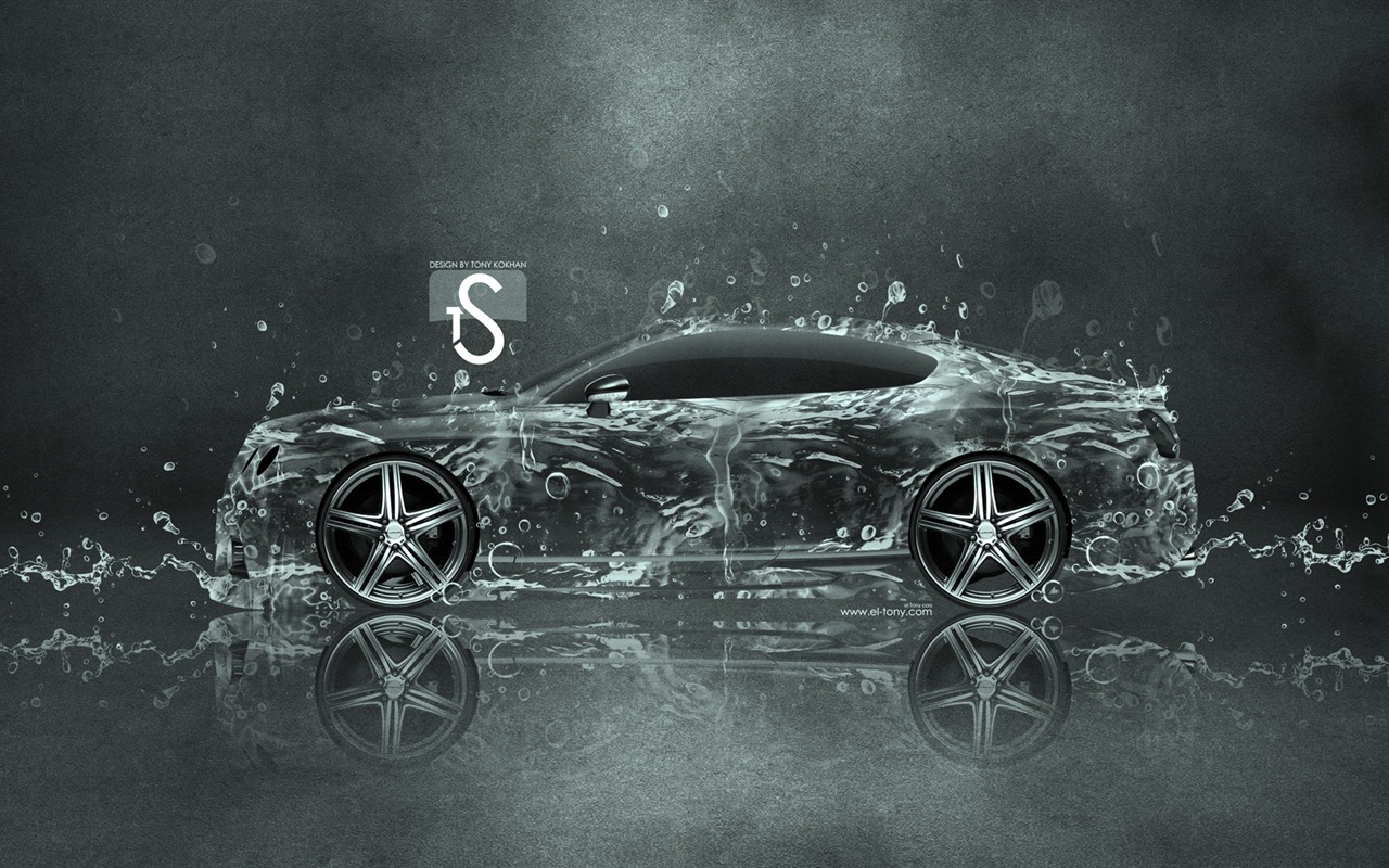 Water drops splash, beautiful car creative design wallpaper #2 - 1280x800