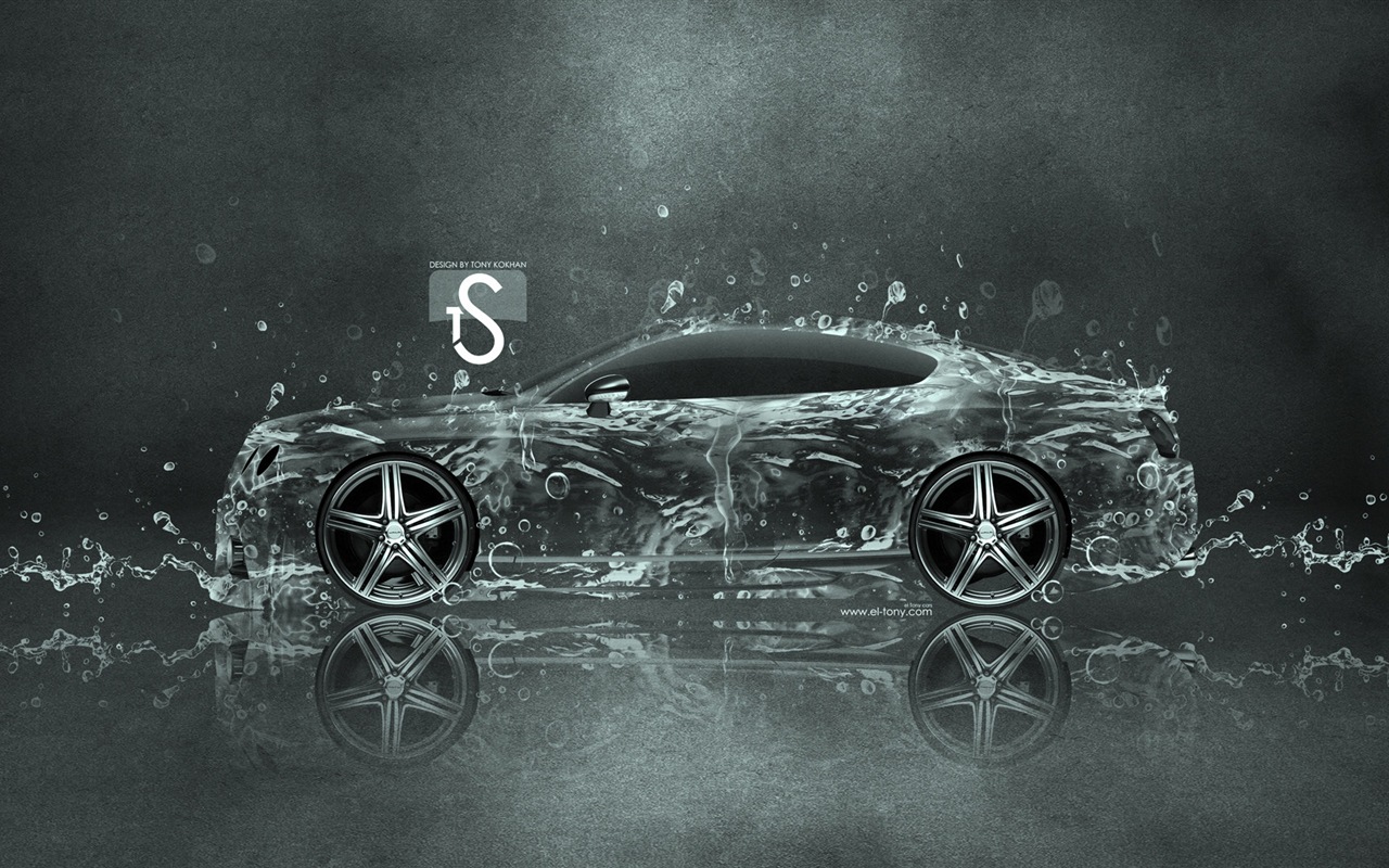 Kapky vody stříkající, krásné auto kreativní design tapety #2 - 1280x800