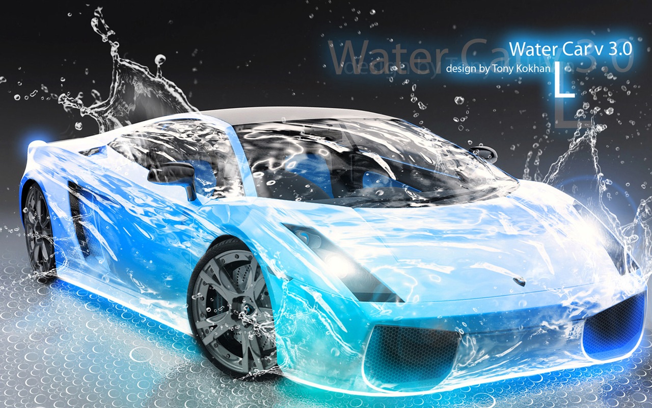 Kapky vody stříkající, krásné auto kreativní design tapety #6 - 1280x800