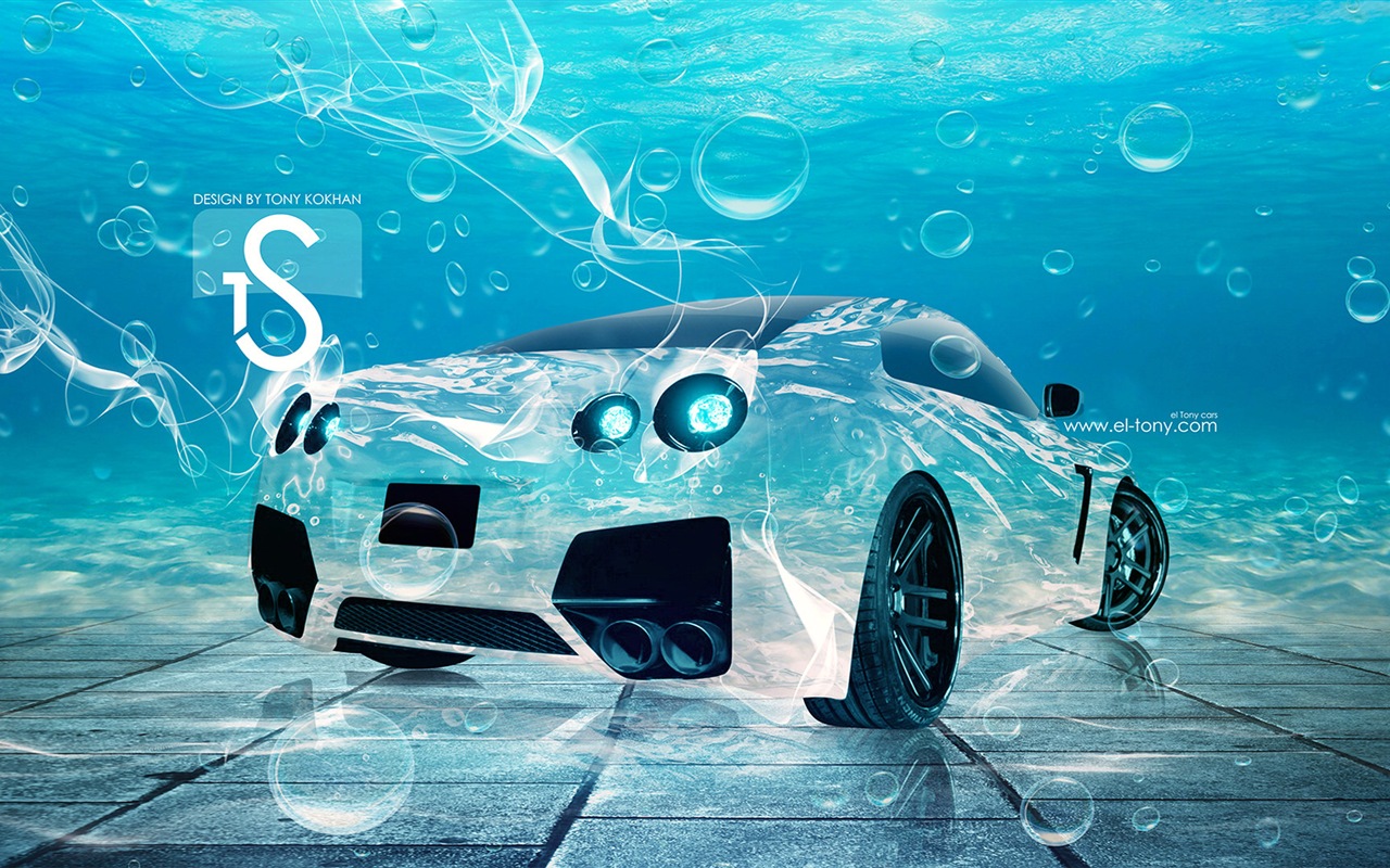 Kapky vody stříkající, krásné auto kreativní design tapety #9 - 1280x800