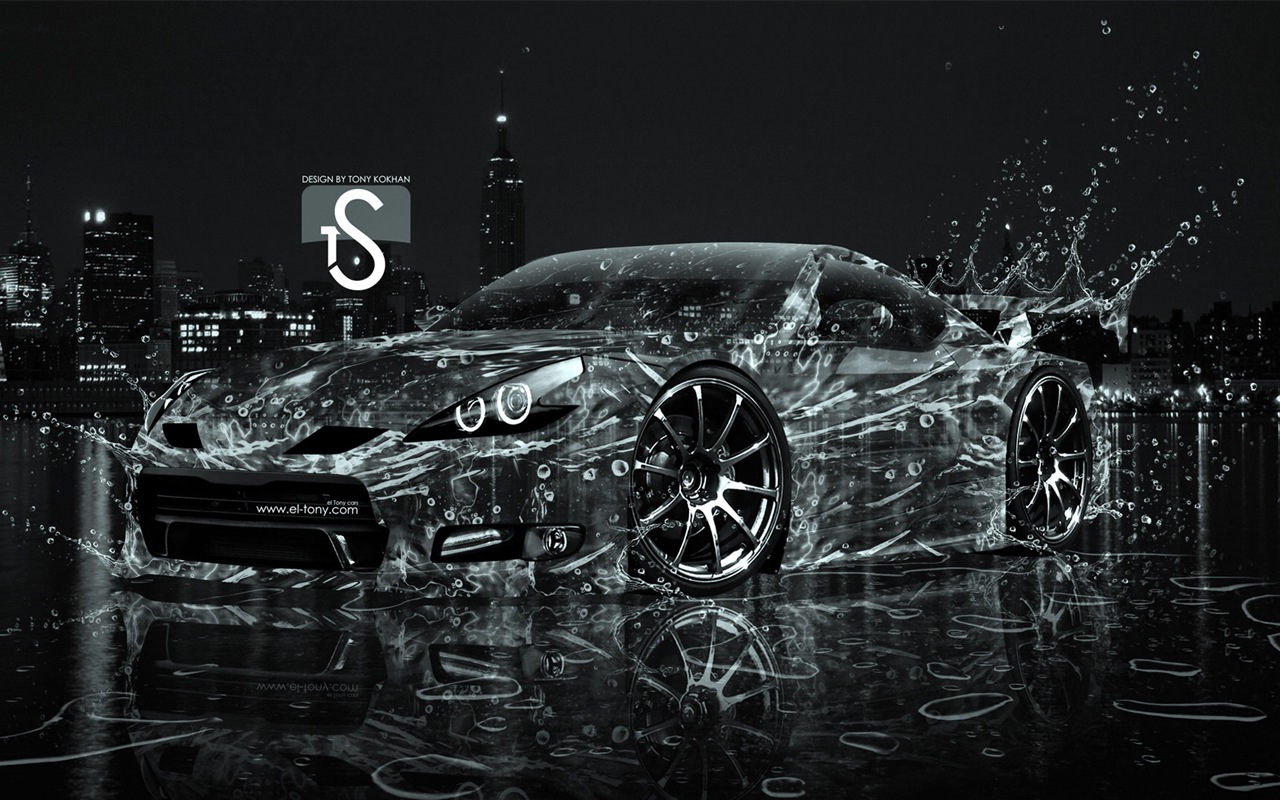 Les gouttes d'eau splash, beau fond d'écran de conception créative de voiture #17 - 1280x800