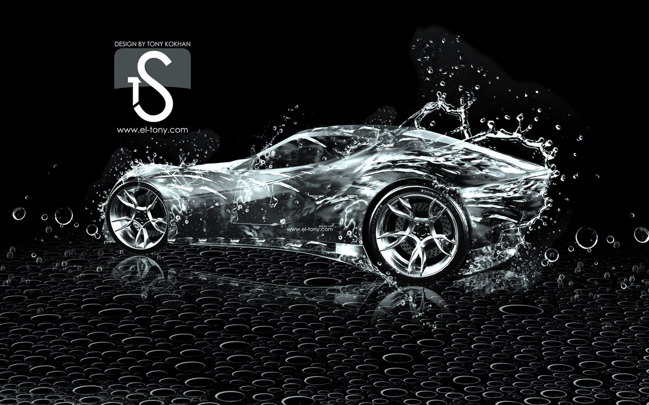 물 방울 스플래시, 아름다운 차 크리 에이 티브 디자인 배경 화면 #25 - 1280x800
