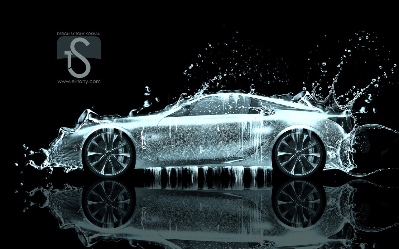 물 방울 스플래시, 아름다운 차 크리 에이 티브 디자인 배경 화면 #26 - 1280x800