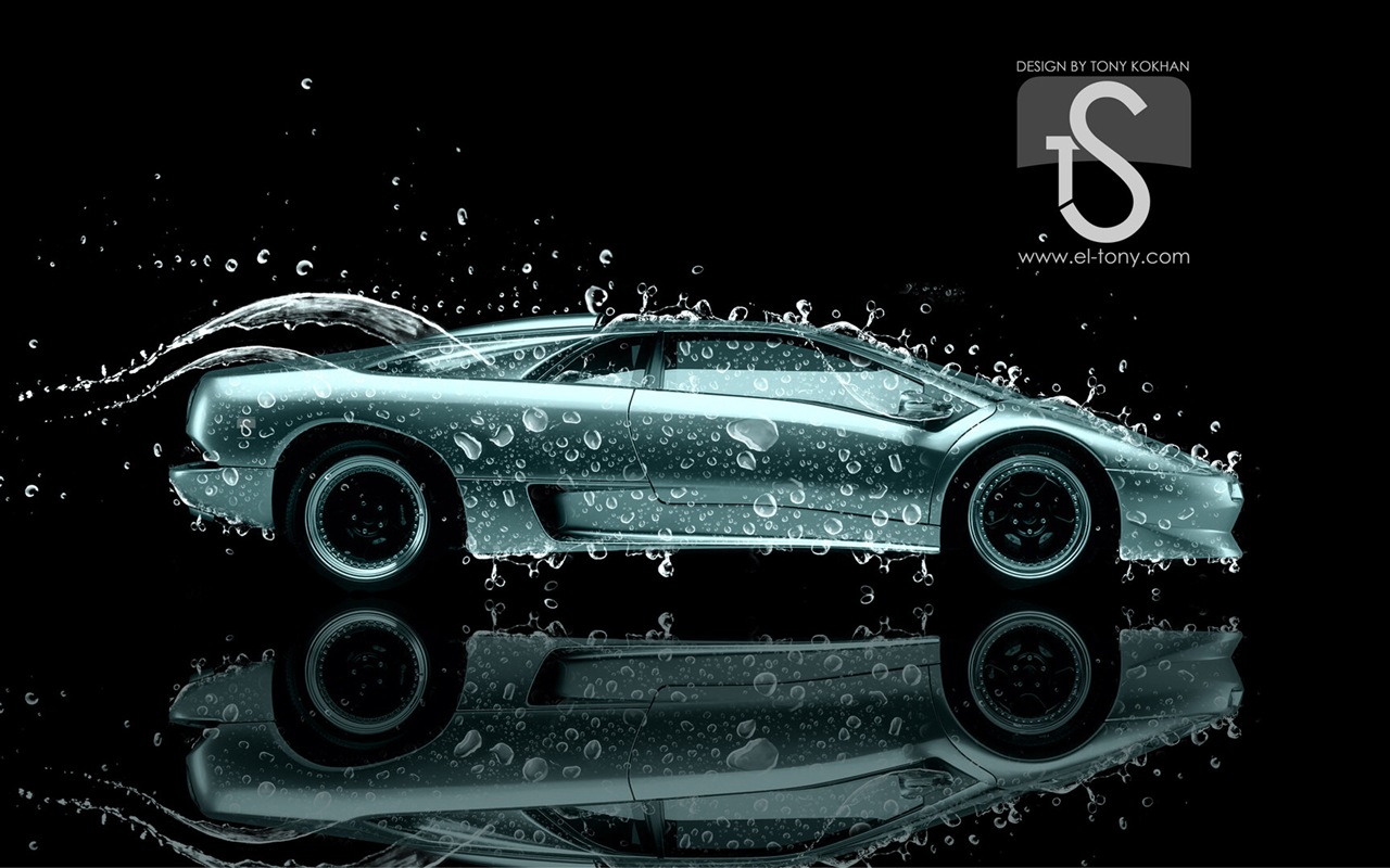 Kapky vody stříkající, krásné auto kreativní design tapety #27 - 1280x800