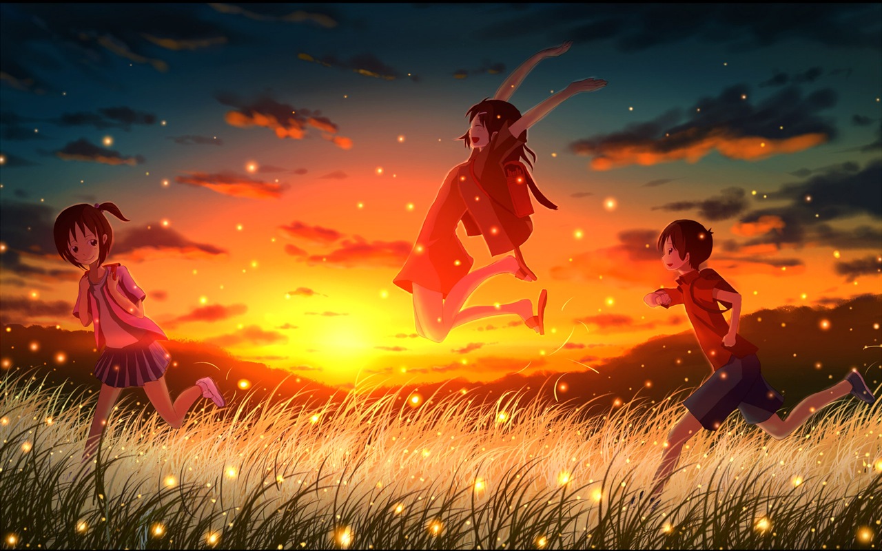 světluška léto krásný anime tapety #1 - 1280x800