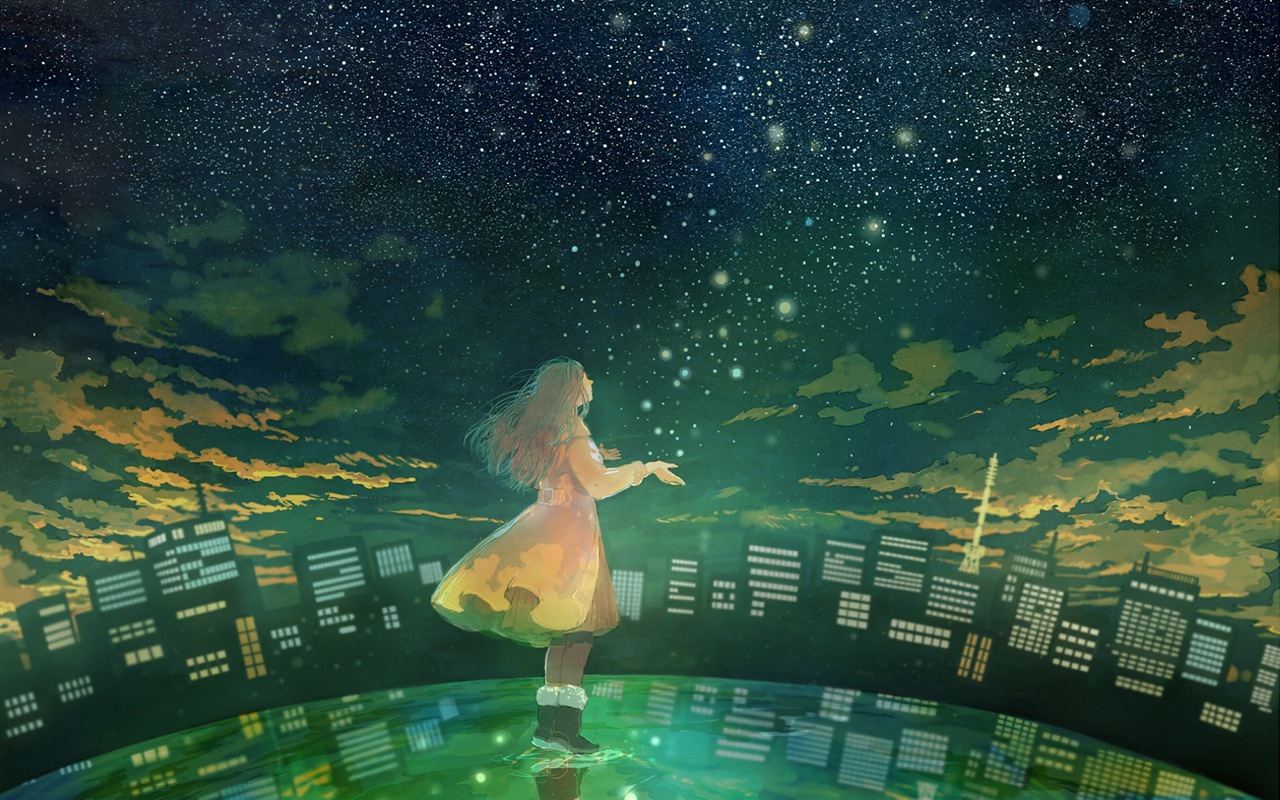 Glühwürmchen Sommer schöne anime wallpaper #3 - 1280x800
