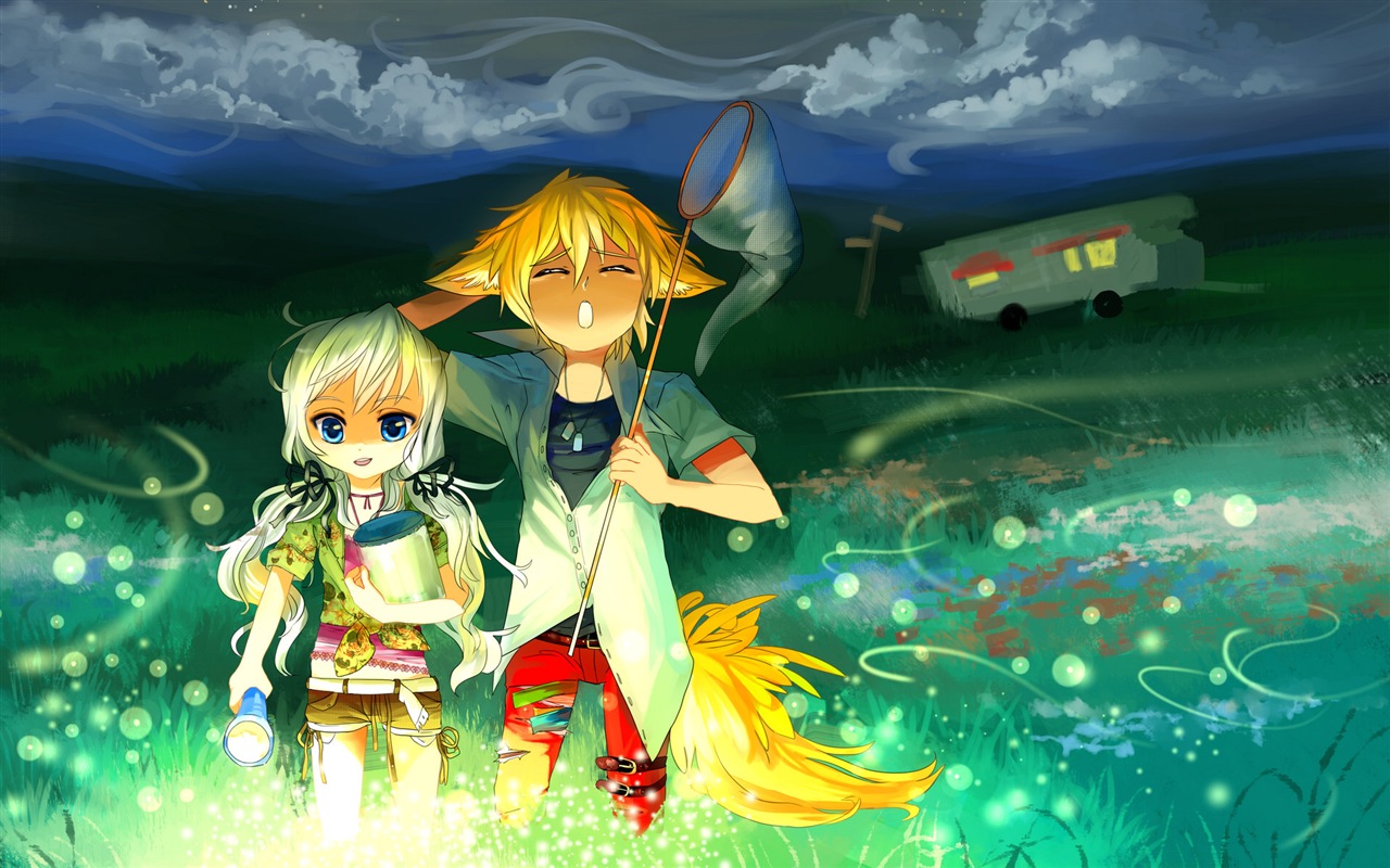 Glühwürmchen Sommer schöne anime wallpaper #15 - 1280x800