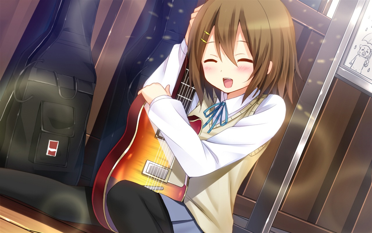 Hudební kytara Anime girl HD tapety na plochu #6 - 1280x800