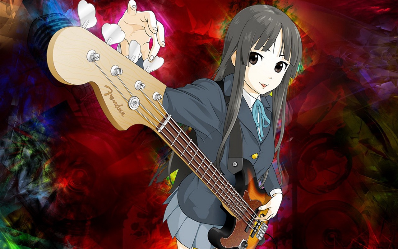 Hudební kytara Anime girl HD tapety na plochu #10 - 1280x800