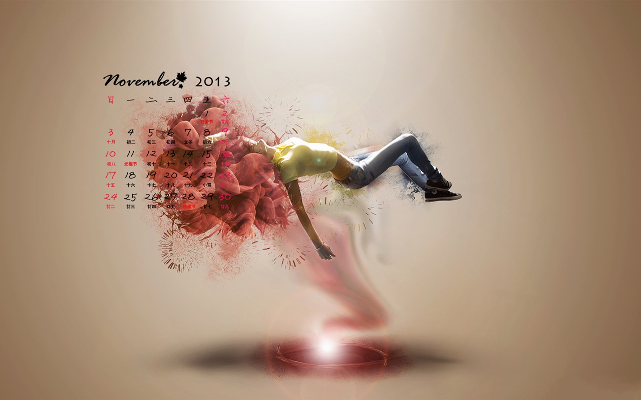 November 2013 Calendar wallpaper (1) #19 - 1280x800