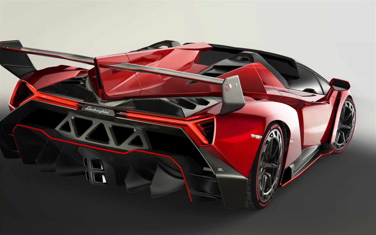 2014 Lamborghini Veneno Roadster červený supersport HD tapety na plochu #1 - 1280x800