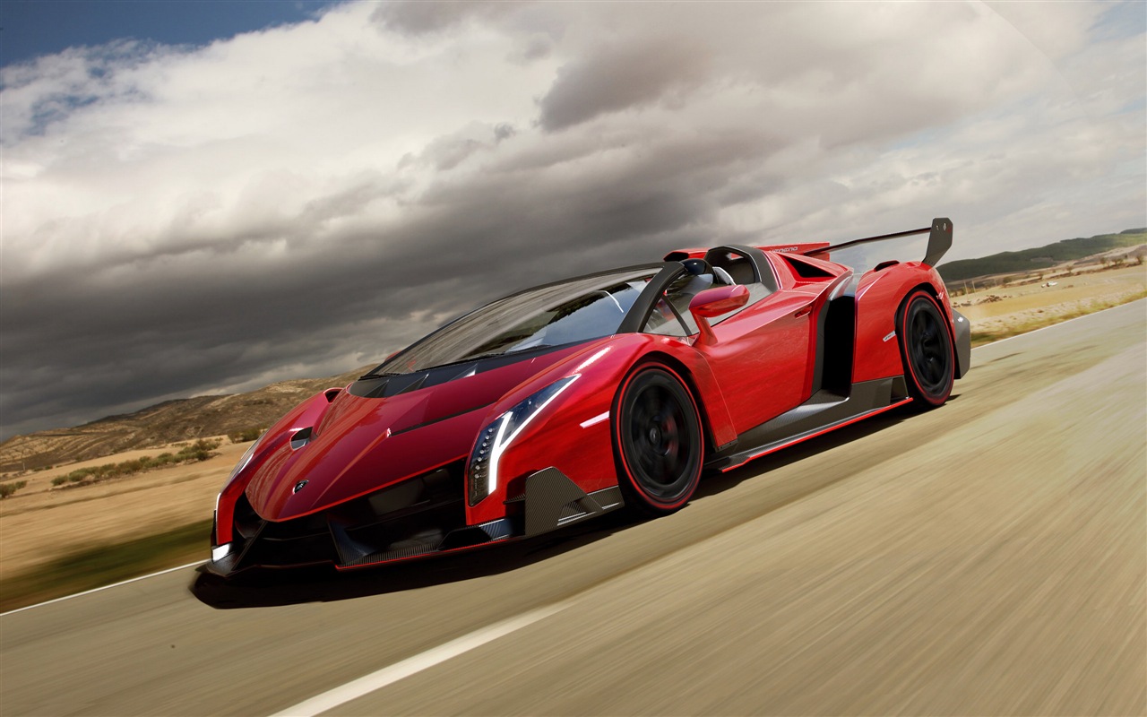 2014 Lamborghini Veneno Roadster rouge supercar écran HD #3 - 1280x800