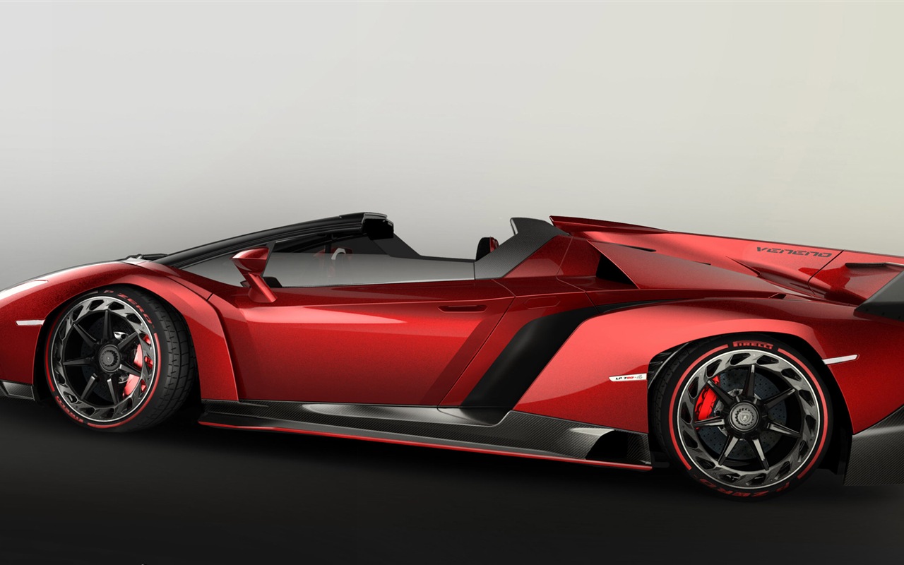 2014 Lamborghini Veneno Roadster red supercar HD wallpapers #4 - 1280x800