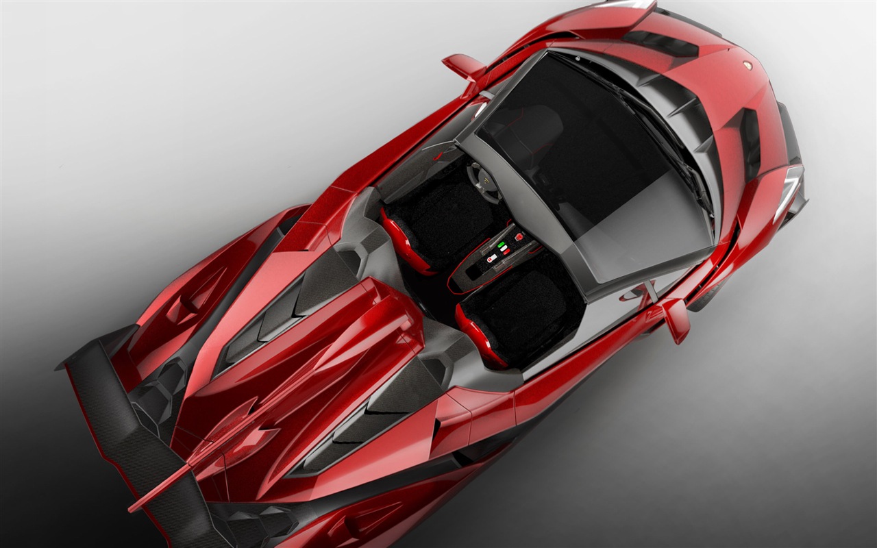 2014 Lamborghini Veneno Roadster red supercar HD wallpapers #5 - 1280x800