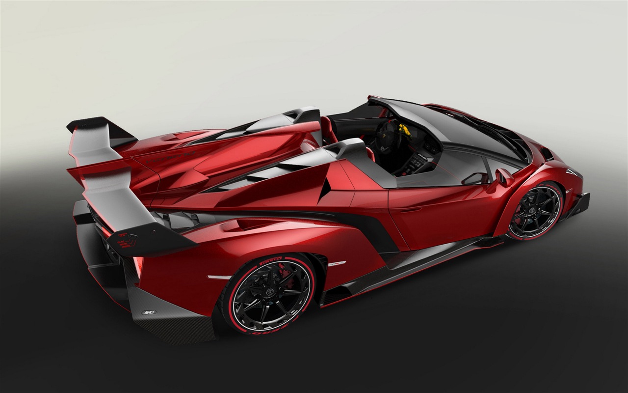 2014 Lamborghini Veneno Roadster red supercar HD wallpapers #6 - 1280x800