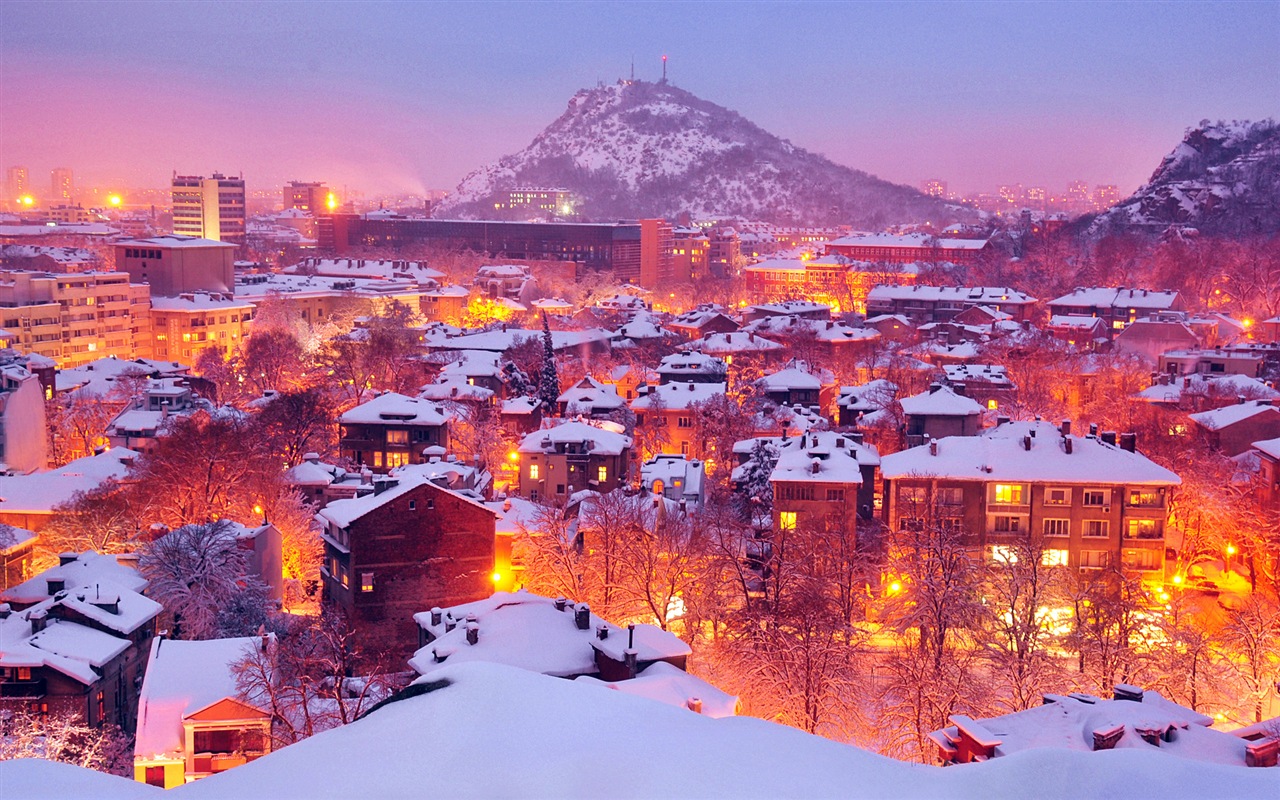 Windows 8 Theme HD Wallpapers: Nieve del invierno noche #7 - 1280x800