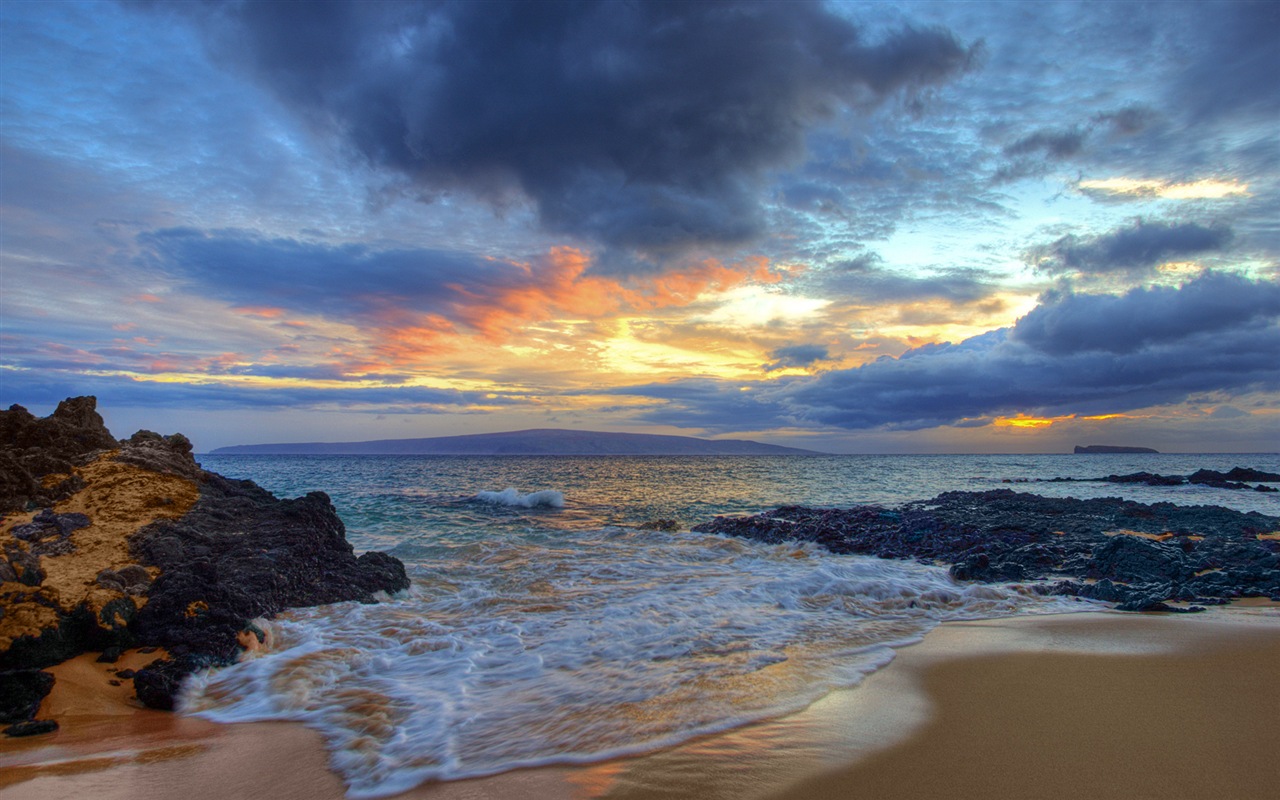 Windows 8 téma tapetu: Beach východu a západu slunce zobrazení #9 - 1280x800