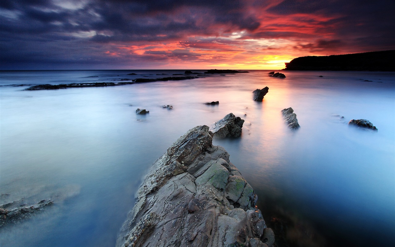 Windows 8 主題壁紙：海灘的日出日落美景 #10 - 1280x800