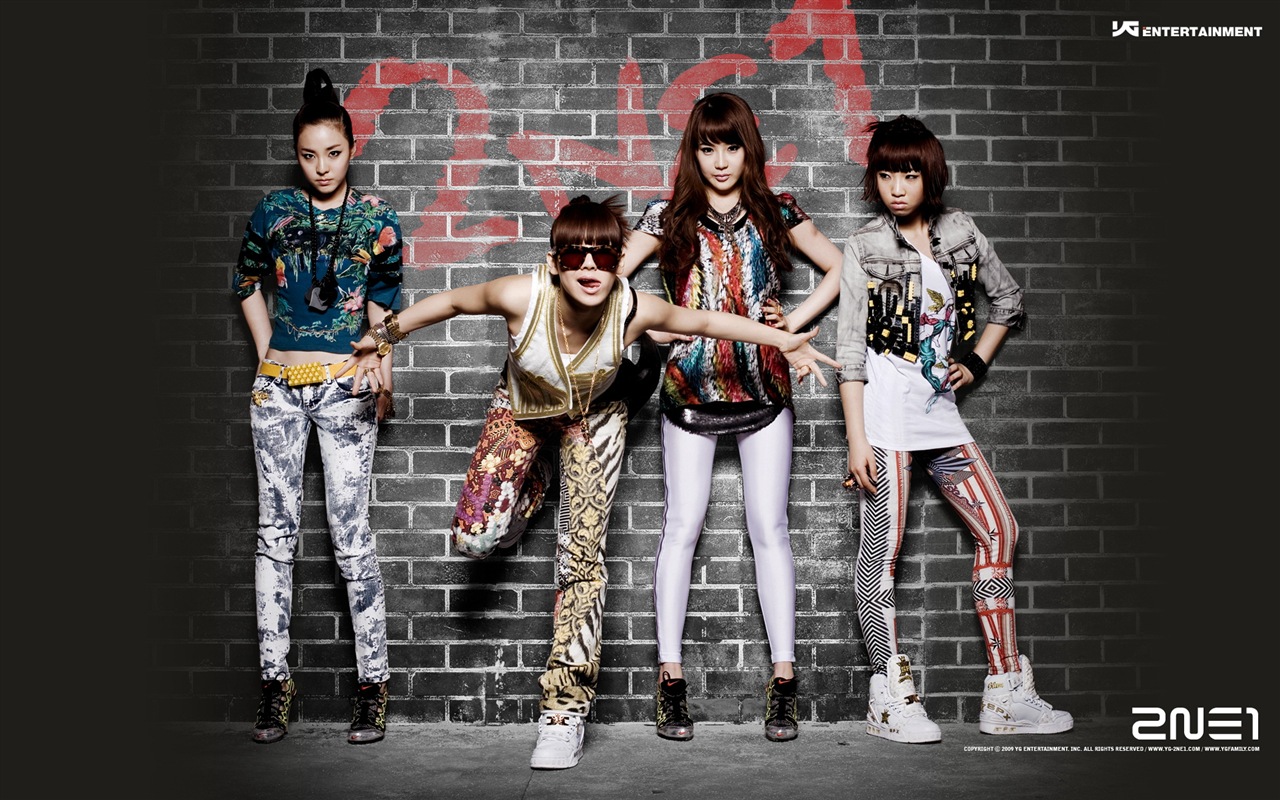 Korean music girls skupina 2NE1 HD tapety na plochu #1 - 1280x800