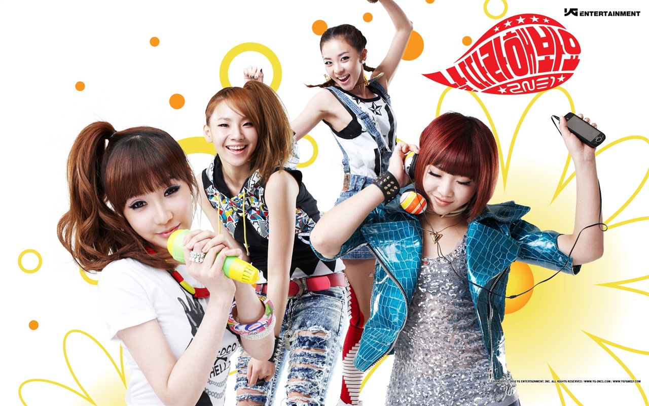 Korean music girls skupina 2NE1 HD tapety na plochu #23 - 1280x800
