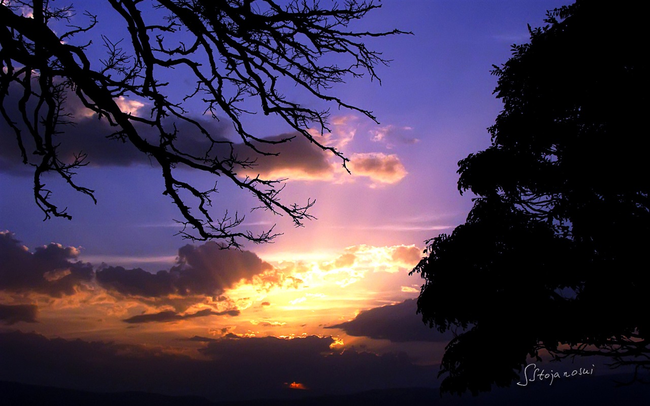 Après le coucher du soleil, le lac d'Ohrid, fonds d'écran Windows 8 thème HD #3 - 1280x800