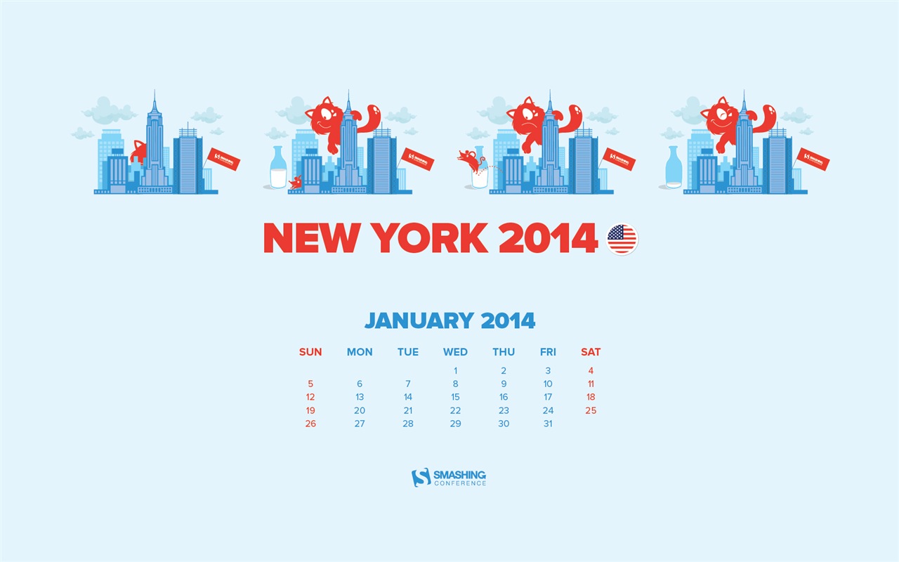 Januar 2014 Kalender Wallpaper (2) #10 - 1280x800