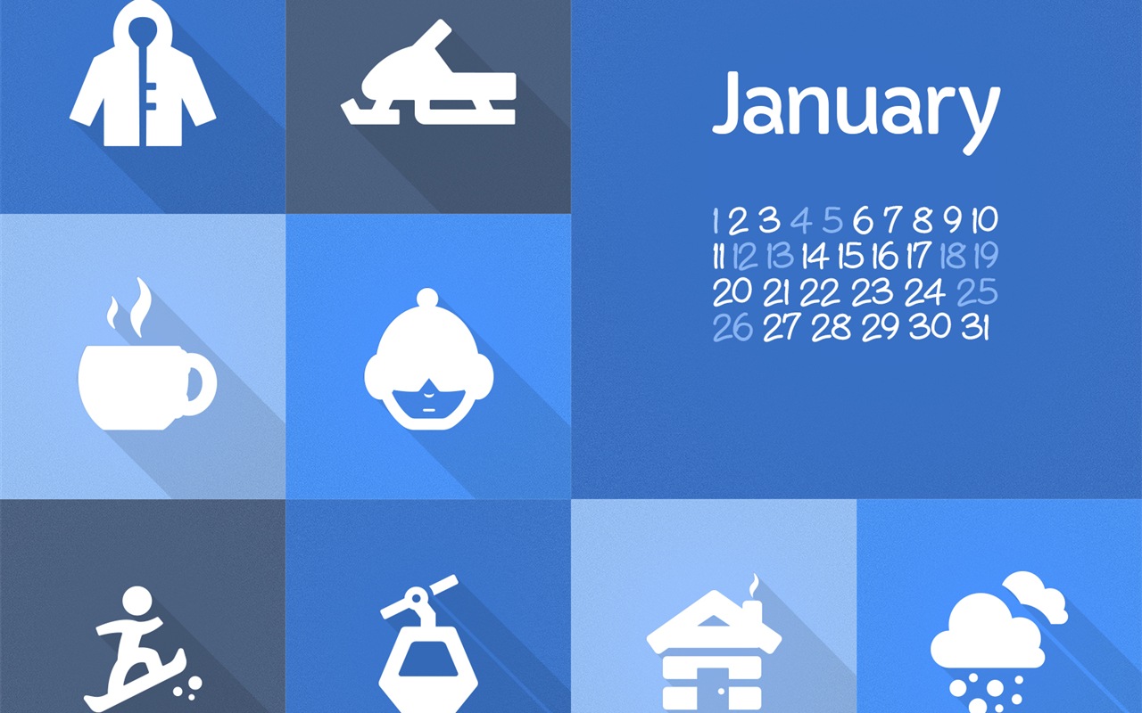 Januar 2014 Kalender Wallpaper (2) #13 - 1280x800