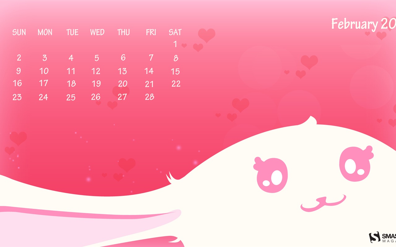 Februar 2014 Kalender Wallpaper (2) #6 - 1280x800