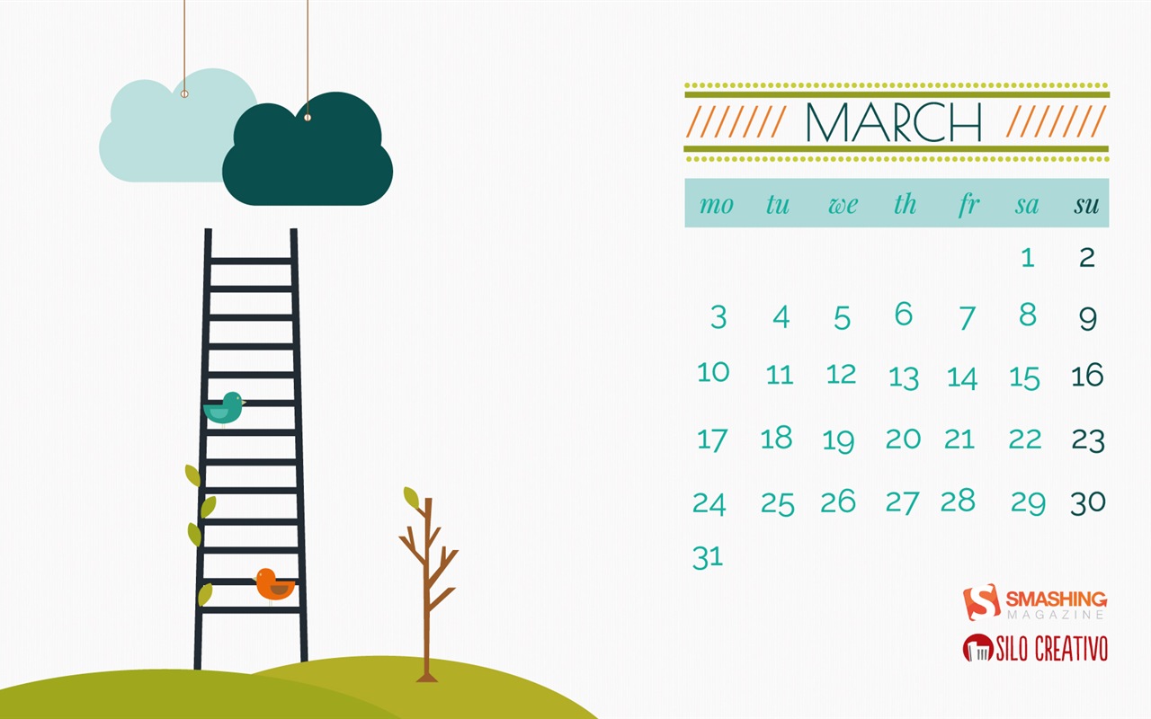 Mars 2014 calendriers fond d'écran (1) #12 - 1280x800