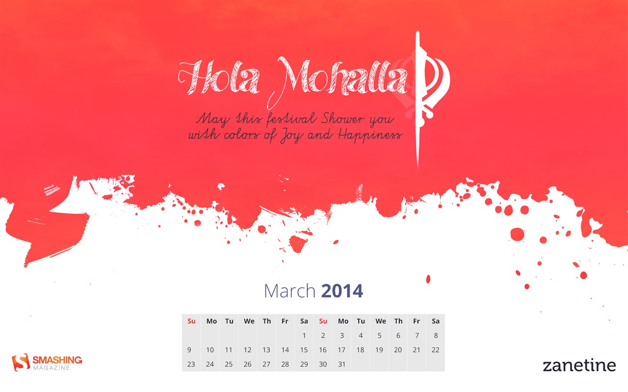 March 2014 calendar wallpaper (2) #2 - 1280x800