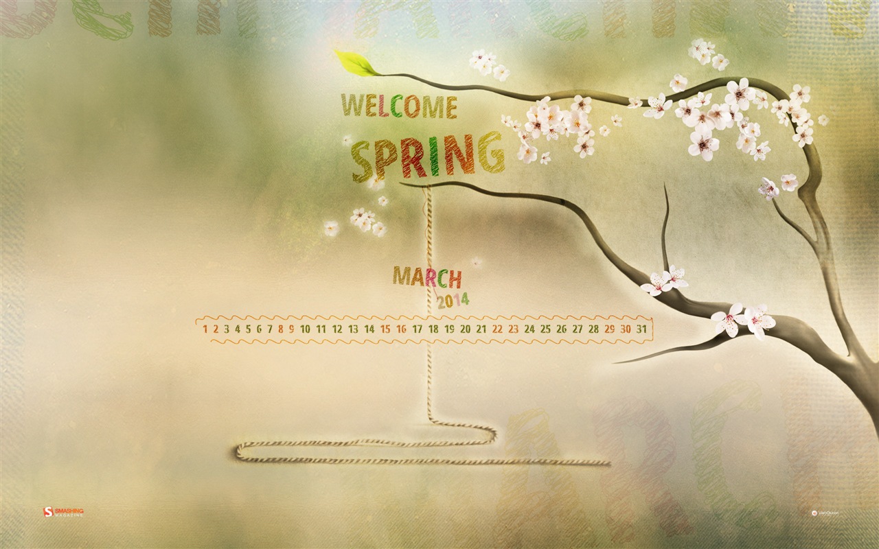 March 2014 calendar wallpaper (2) #17 - 1280x800