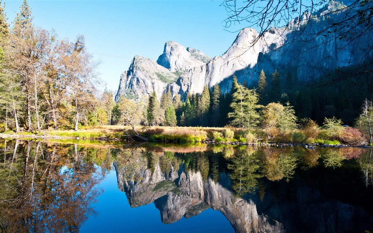 Réflexion dans le fond d'un paysage naturel de l'eau #2 - 1280x800